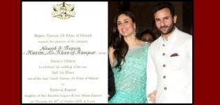 Saif Ali Khan and Kareena Kapoor Wedding Date 16th October 2012 - Marriage Photos