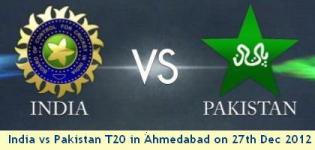 India Vs Pakistan T 20 Cricket Match in Ahmedabad on 28th December 2012